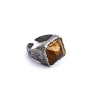 Anneau Antracite Homme Anelli in Argent Occhio di tigre AN31 RE BROWN - AN31 RE BROWN